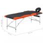 Preview: Massagetisch Klappbar 2 Zonen Aluminium Schwarz und Orange