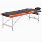 Preview: ARDEBO.de - Massagetisch Klappbar 3 Zonen Aluminium Schwarz und Orange