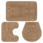 Preview: ARDEBO.de - Badematten-Set 3-tlg. Stoff Beige