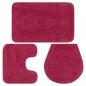 Preview: ARDEBO.de - Badematten-Set 3-tlg. Stoff Fuchsia