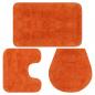 Preview: ARDEBO.de - Badematten-Set 3-tlg. Stoff Orange