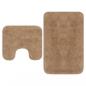 Preview: ARDEBO.de - Badematten-Set 2-tlg. Stoff Beige