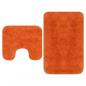 Preview: ARDEBO.de - Badematten-Set 2-tlg. Stoff Orange