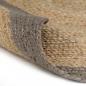 Preview: Teppich Handgefertigt Jute mit Grauem Rand 90 cm