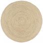 Preview: ARDEBO.de - Teppich Handgefertigt Jute mit Spiralen-Design Weiß 90 cm