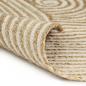 Preview: Teppich Handgefertigt Jute mit Spiralen-Design Weiß 90 cm