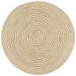 Preview: ARDEBO.de - Teppich Handgefertigt Jute mit Spiralen-Design Weiß 120 cm