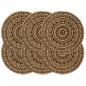 Preview: ARDEBO.de - Tischsets 6 Stk. Dunkelbraun 38 cm Rund Jute