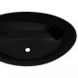 Preview: Keramik Waschtisch Waschbecken Oval schwarz 40 x 33 cm