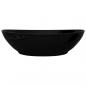 Preview: Keramik Waschtisch Waschbecken Oval schwarz 40 x 33 cm