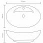 Preview: Luxus-Keramikbecken Oval mit Überlauf und Wasserhahnloch