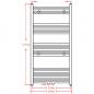 Preview: Handtuchheizkörper Warmwasser Gerade Schwarz 600x1160 mm