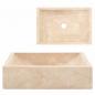 Preview: ARDEBO.de - Waschbecken 45x30x12 cm Marmor Hochglanz-Creme