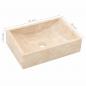 Preview: Waschbecken 45x30x12 cm Marmor Hochglanz-Creme