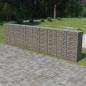 Preview: ARDEBO.de - Gabionenwand mit Abdeckung Verzinkter Stahl 600×50×150 cm