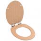 Preview: ARDEBO.de - Toilettensitz mit Soft-Close-Deckel MDF Bambus-Design