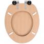 Preview: Toilettensitz mit Soft-Close-Deckel MDF Bambus-Design