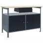 Preview: ARDEBO.de - Werkbank Schwarz 120x60x85 cm Stahl