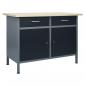 Preview: ARDEBO.de - Werkbank Schwarz 120x60x85 cm Stahl