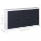 Preview: Wand-Werkzeugschrank Industriedesign Metall Grau und Schwarz