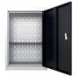 Preview: Wand-Werkzeugschrank Industriedesign Metall Grau und Schwarz