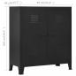 Preview: Lagerschrank Industrial Schwarz 90x40x100 cm Stahl