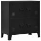 Preview: ARDEBO.de - Lagerschrank Industrial Schwarz 75x40x80 cm Stahl