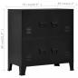 Preview: Lagerschrank Industrial Schwarz 75x40x80 cm Stahl