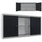 Preview: ARDEBO.de - Wand-Werkzeugschrank Industrie-Stil Metall Grau und Schwarz