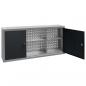 Preview: Wand-Werkzeugschrank Industrie-Stil Metall Grau und Schwarz