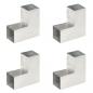 Preview: ARDEBO.de - Pfostenverbinder 4 Stk. L-Form Verzinktes Metall 81 x 81 mm