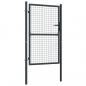 Preview: Mesh-Gartentor Verzinkter Stahl 100 x 225 cm Grau