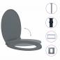 Preview: Toilettensitz mit Absenkautomatik Quick-Release Grau Oval