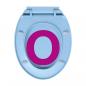 Preview: Toilettensitz mit Absenkautomatik Quick-Release Blau Oval