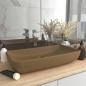 Preview: ARDEBO.de - Luxus-Waschbecken Rechteckig Matt Creme 71x38 cm Keramik