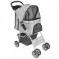 Preview: ARDEBO.de - Haustier-Buggy Hund/Katze Klappbarer Reisewagen Grau