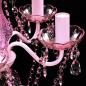 Preview: Kronleuchter 5 Glühbirnen Rosa