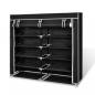 Preview: ARDEBO.de - Stoff Schuhschrank mit Abdeckung 115 x 28 x 110 cm Schwarz 