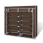 Preview: ARDEBO.de - Stoff Schuhschrank mit Abdeckung 115 x 28 x 110 cm Braun 