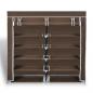 Preview: Stoff Schuhschrank mit Abdeckung 115 x 28 x 110 cm Braun 