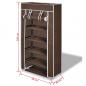 Preview: Schuhschrank Schuhregal Schuhablage 5 Schicht 58 x 28 x 106 cm Braun