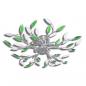 Preview: Deckenlampe güne und weiße Blätterranken mit Acryl-Blättern 5x E14