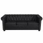 Preview: Chesterfield-Sofa 3-Sitzer Kunstleder Schwarz  