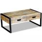 Preview: ARDEBO.de - Couchtisch mit 2 Schubladen Massivholz Mango 100x60x40 cm