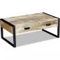 Preview: Couchtisch mit 2 Schubladen Massivholz Mango 100x60x40 cm