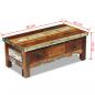 Preview: Couchtisch mit Schubladen Altholz Massiv 90x45x35 cm