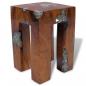 Preview: Hocker Massivholz Teak und Harz