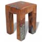 Preview: Hocker Massivholz Teak und Harz