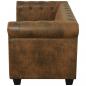 Preview: Chesterfield-Sofa 2-Sitzer Kunstleder Braun