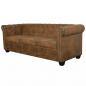 Preview: Chesterfield-Sofa 3-Sitzer Kunstleder Braun